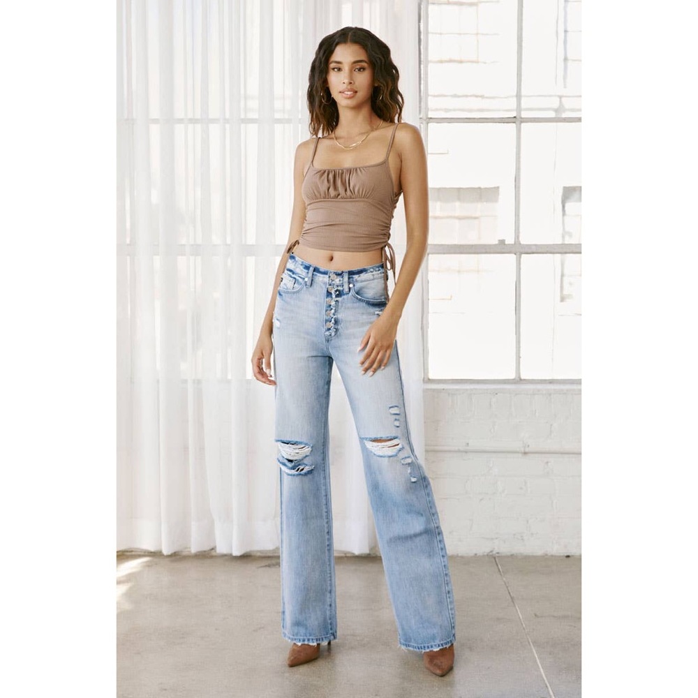 PRICE DROP Ruby 90’s Ultra High Rise Exposed Button Flare Jeans - Picture 4 of 10